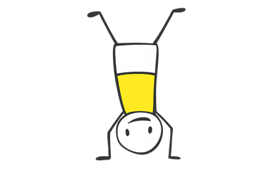 Upside down stick figure